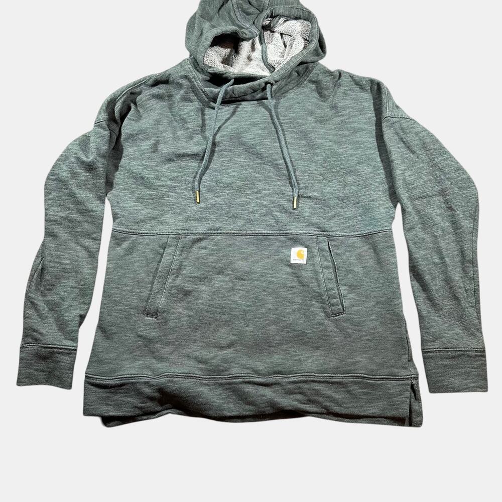 Carhartt Relaxed Fit Hoodie Green Pullover Sweatshirt Size S Durable Workwear